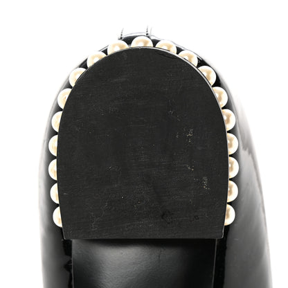 Chanel Patent Calfskin Pearl CC Loafers 36.5 Black 11 of 11