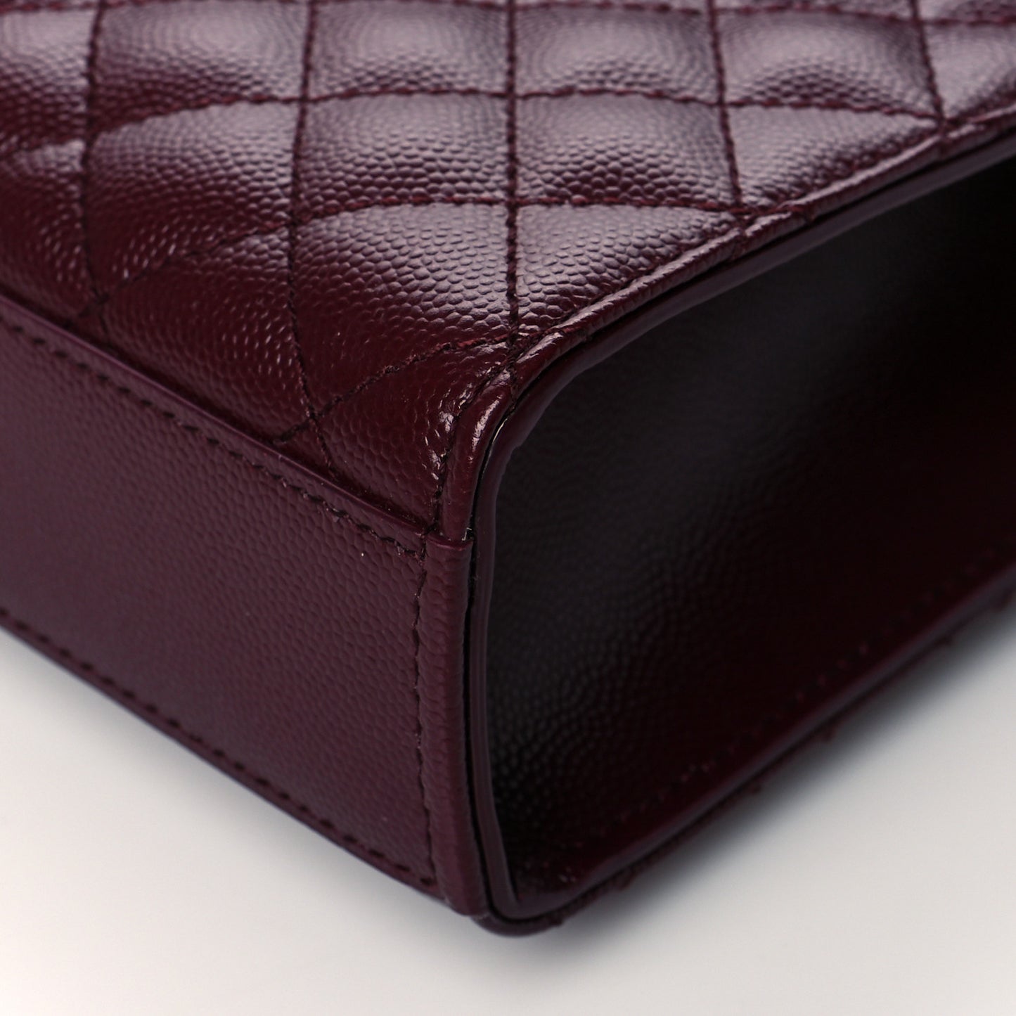 Grain De Poudre Textured Mixed Matelasse Medium Triquilt Monogram Satchel Rouge Legion