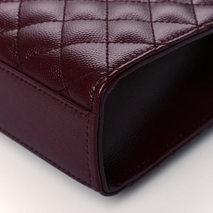 Saint Laurent Grain De Poudre Textured Mixed Matelasse Medium Triquilt Monogram Satchel Rouge Legion 8 of 8
