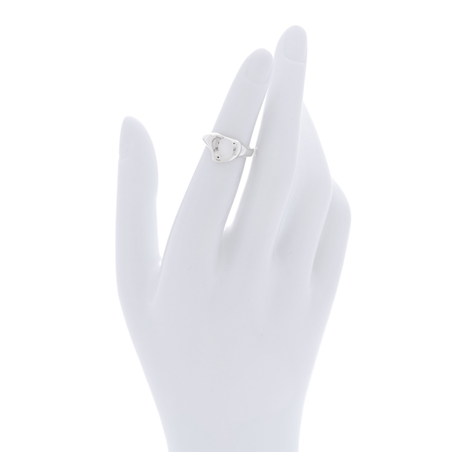 Tiffany Sterling Silver Elsa Peretti Full Heart Ring 47 4 2 of 5