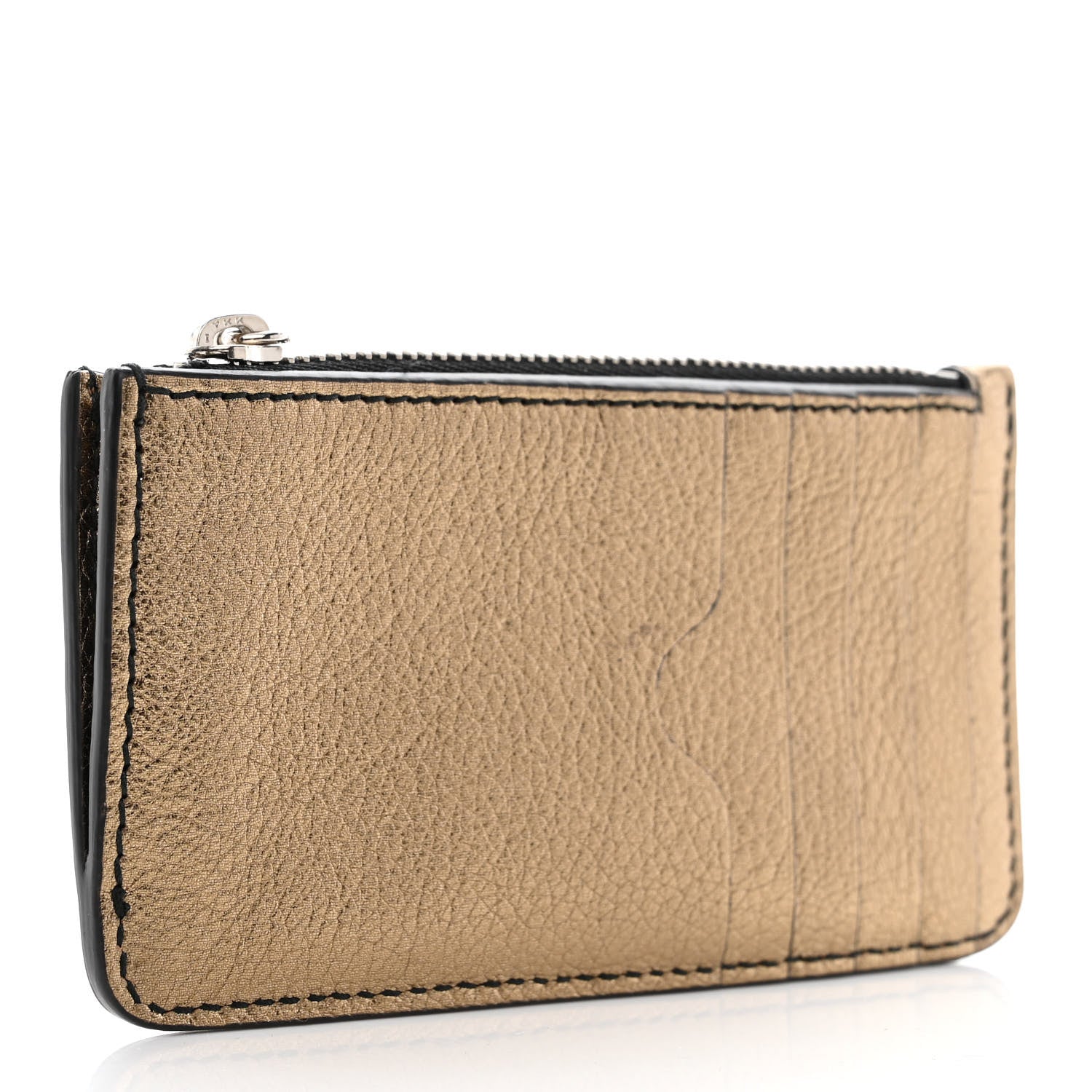 Alexander McQueen Metallic Calfskin Card Holder Wallet Gold 3 of 7