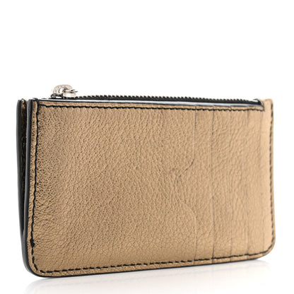 Alexander McQueen Metallic Calfskin Card Holder Wallet Gold 3 of 7