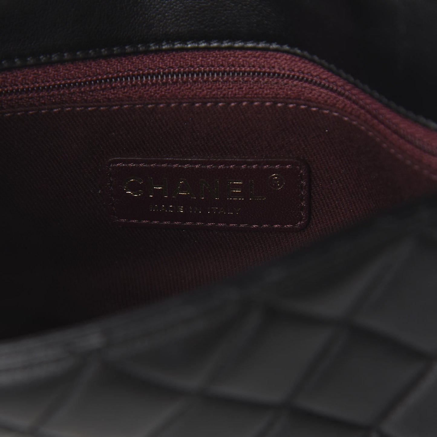 Lambskin Small Grocery By Flap Black