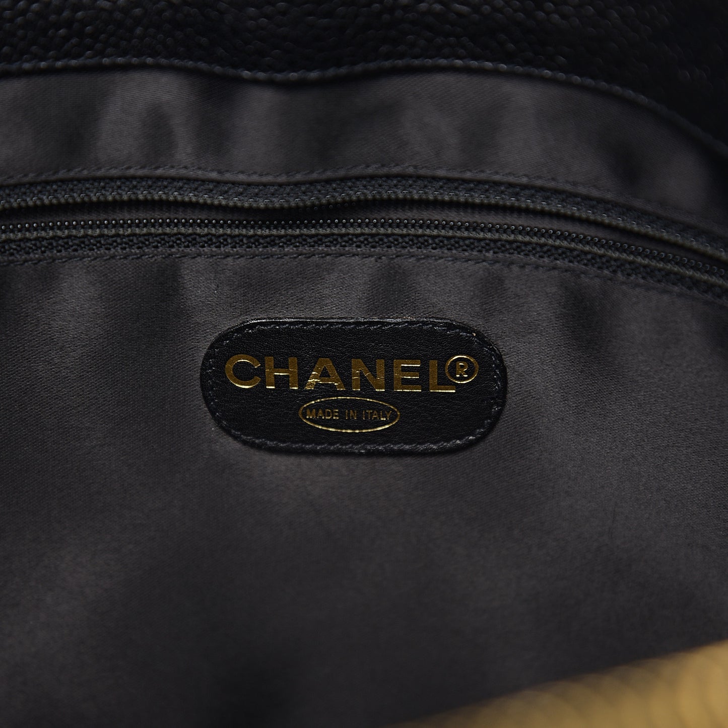 Caviar Large CC Shoulder Bag Black