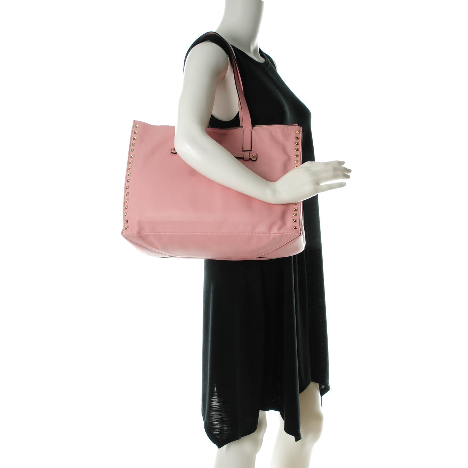 Valentino Garavani Nappa Medium Rockstud Soft Tote Pop Gardenia 2 of 9