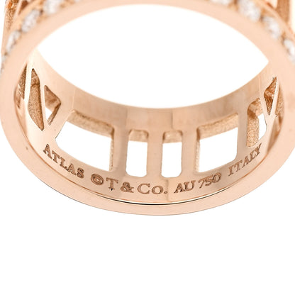Tiffany 18K Rose Gold Diamond Wide Atlas Open Ring 48 4.5 4 of 4
