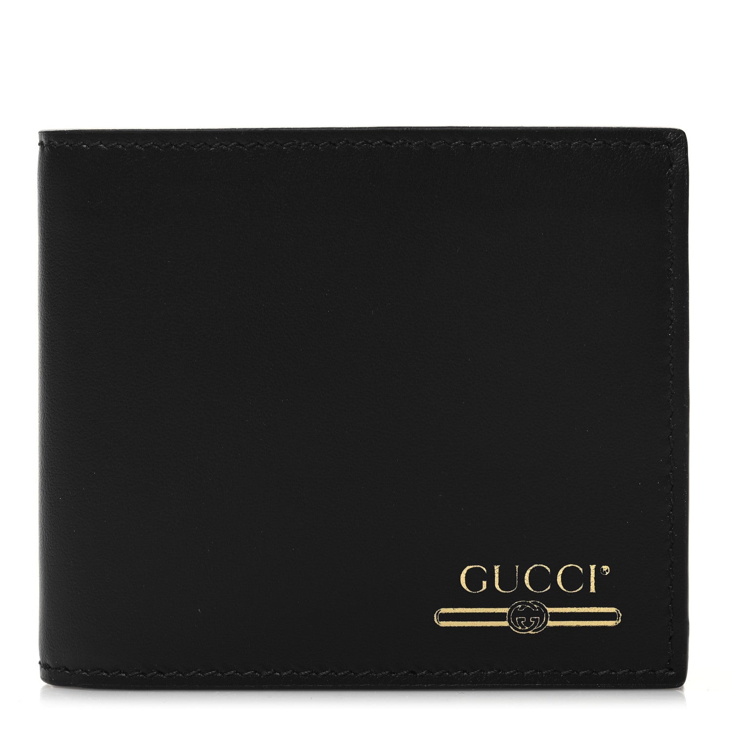Gucci Plutone Calfskin Logo Bi-Fold Wallet Black 1 of 8