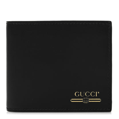 Gucci Plutone Calfskin Logo Bi-Fold Wallet Black 1 of 8