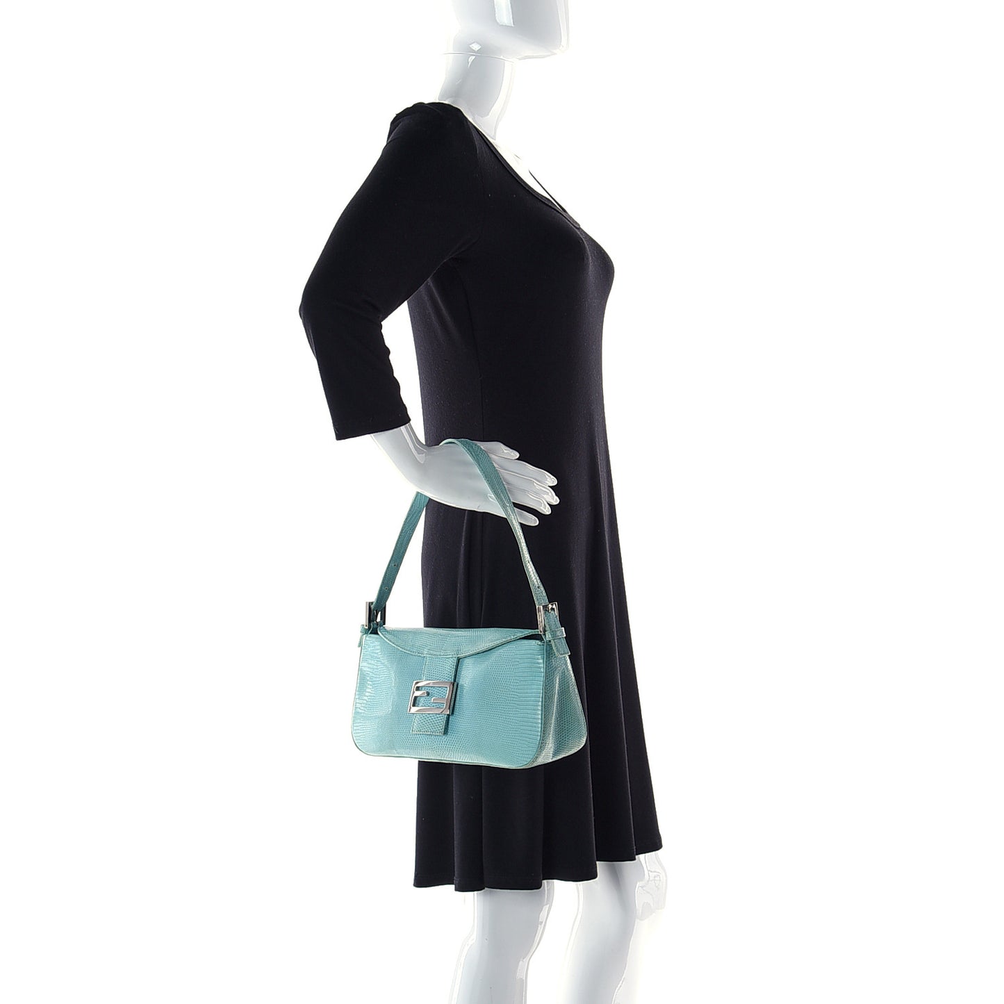 Lizard Small Baguette Verde Celeste