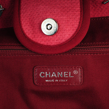 Chanel Canvas Large Deauville Tote Red 6 of 8