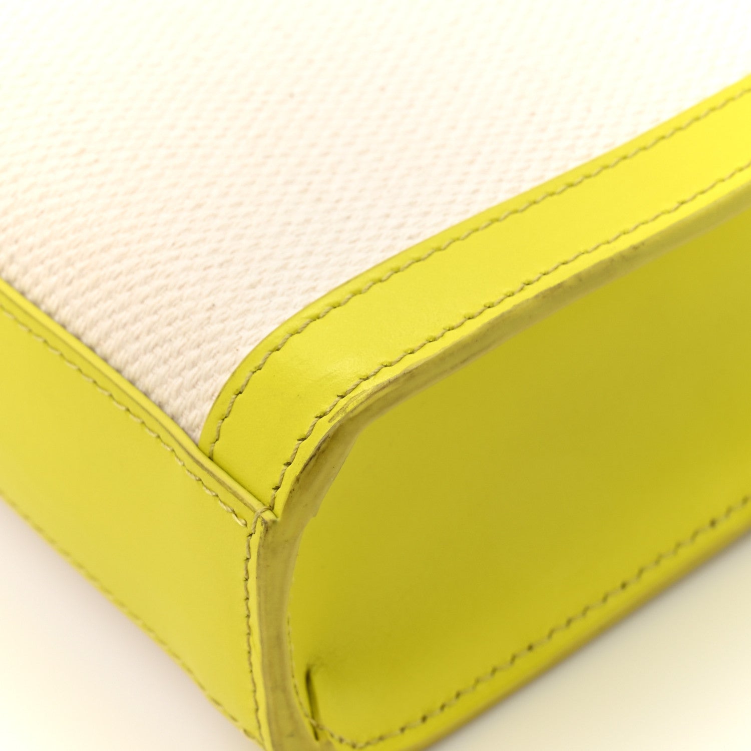 Celine Canvas Calfskin Mini Vertical Cabas Neon Yellow 9 of 14