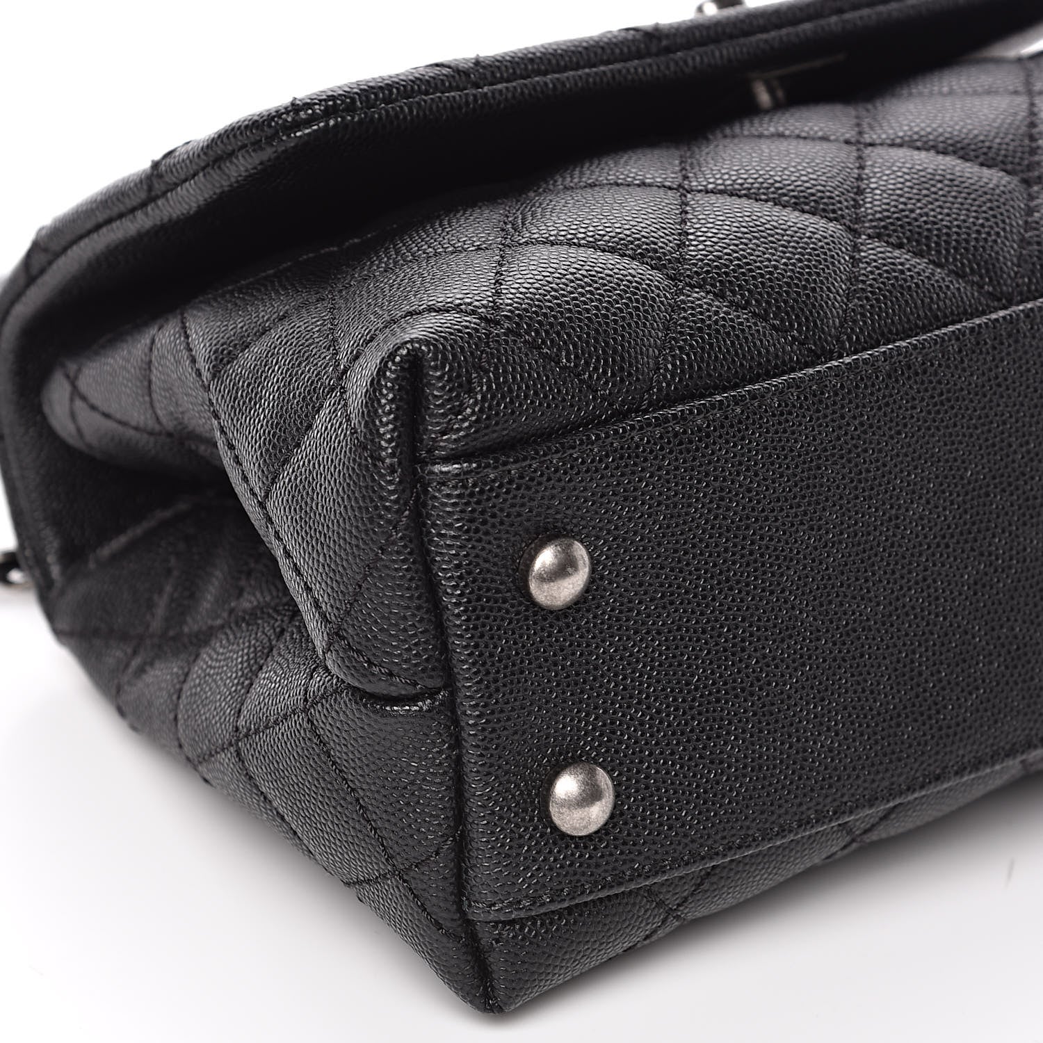 Chanel Caviar Lizard Quilted Mini Coco Handle Flap Black 8 of 10
