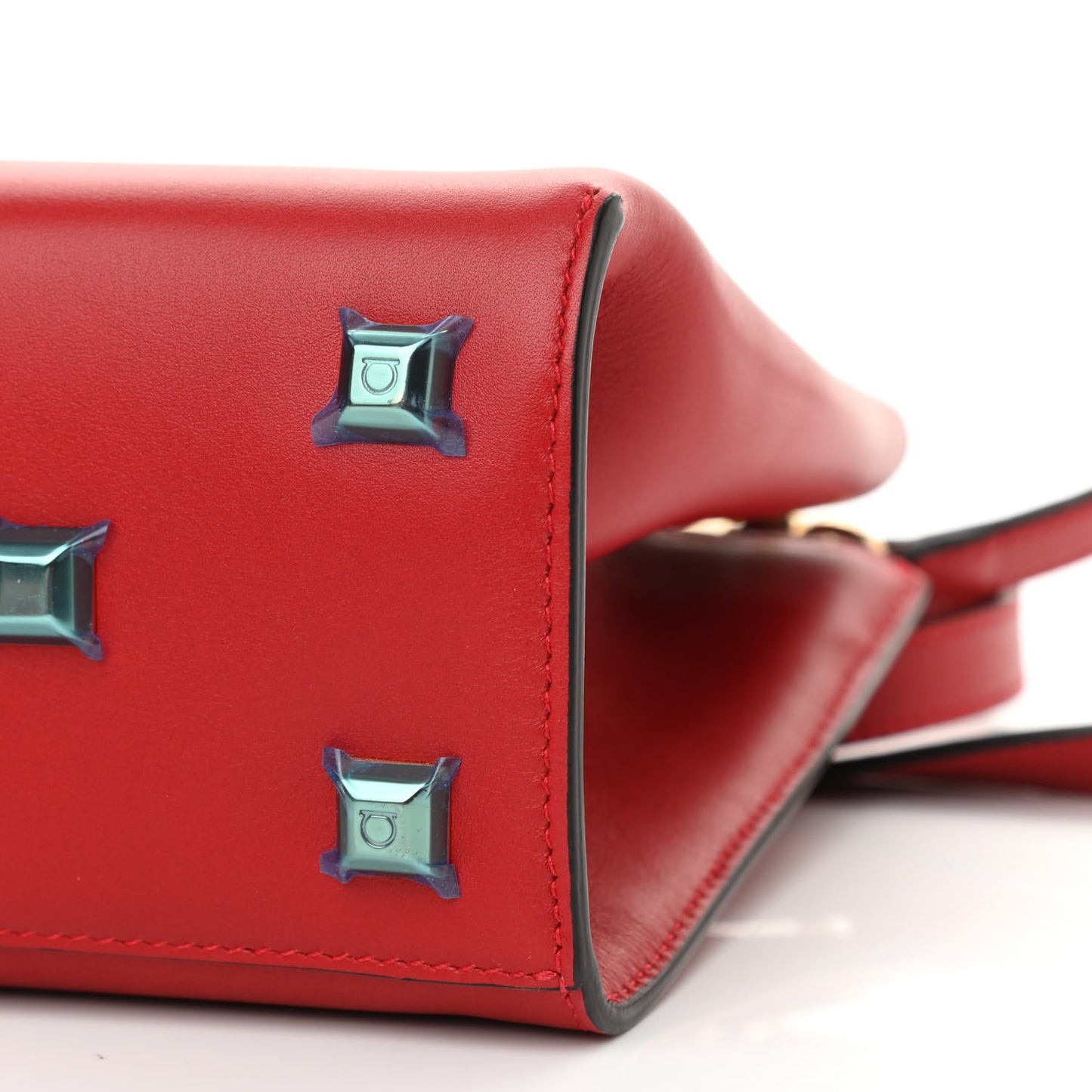 Calfskin Small Studio Box Bag Red