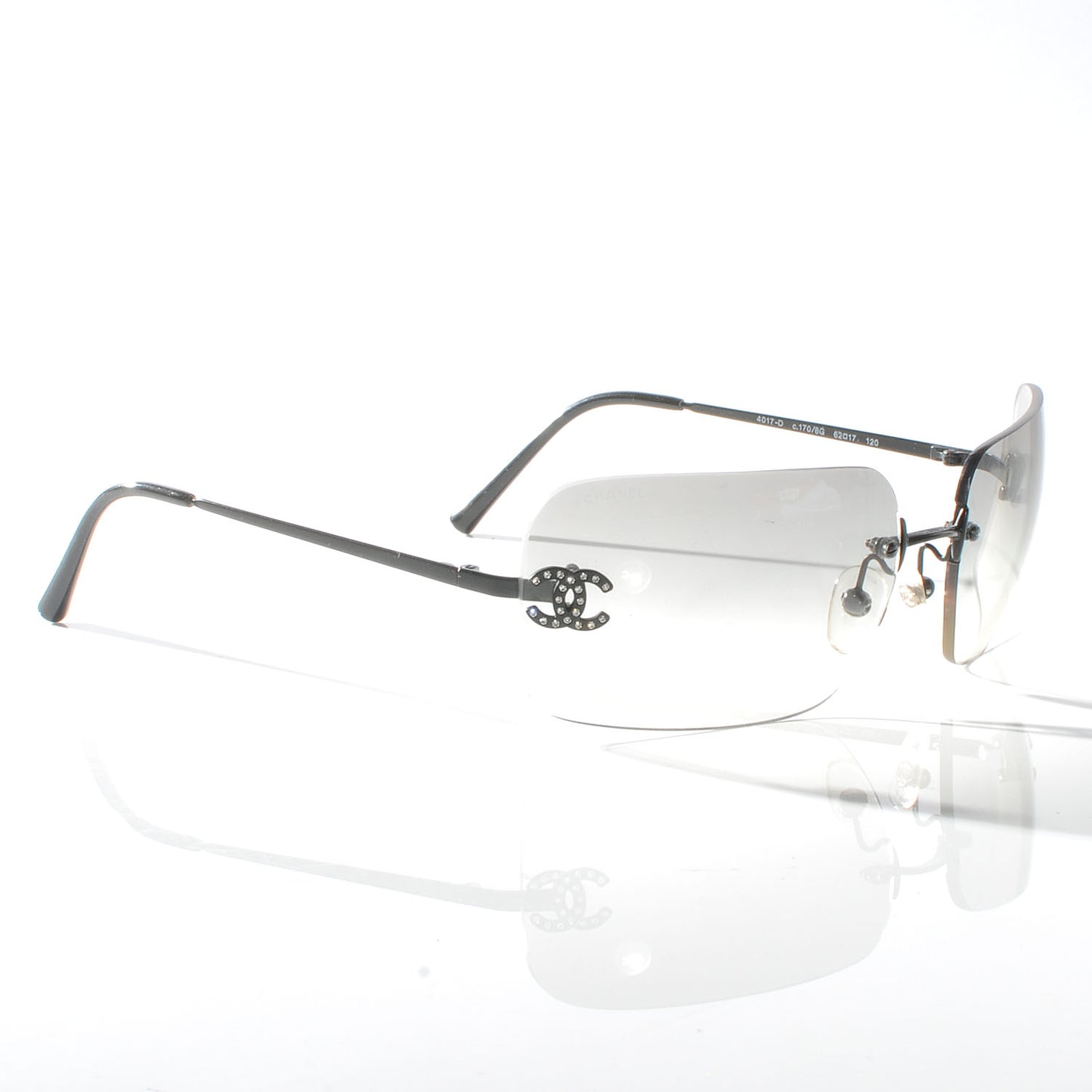 Metal Crystal CC Logo Sunglasses 4017-D Silver