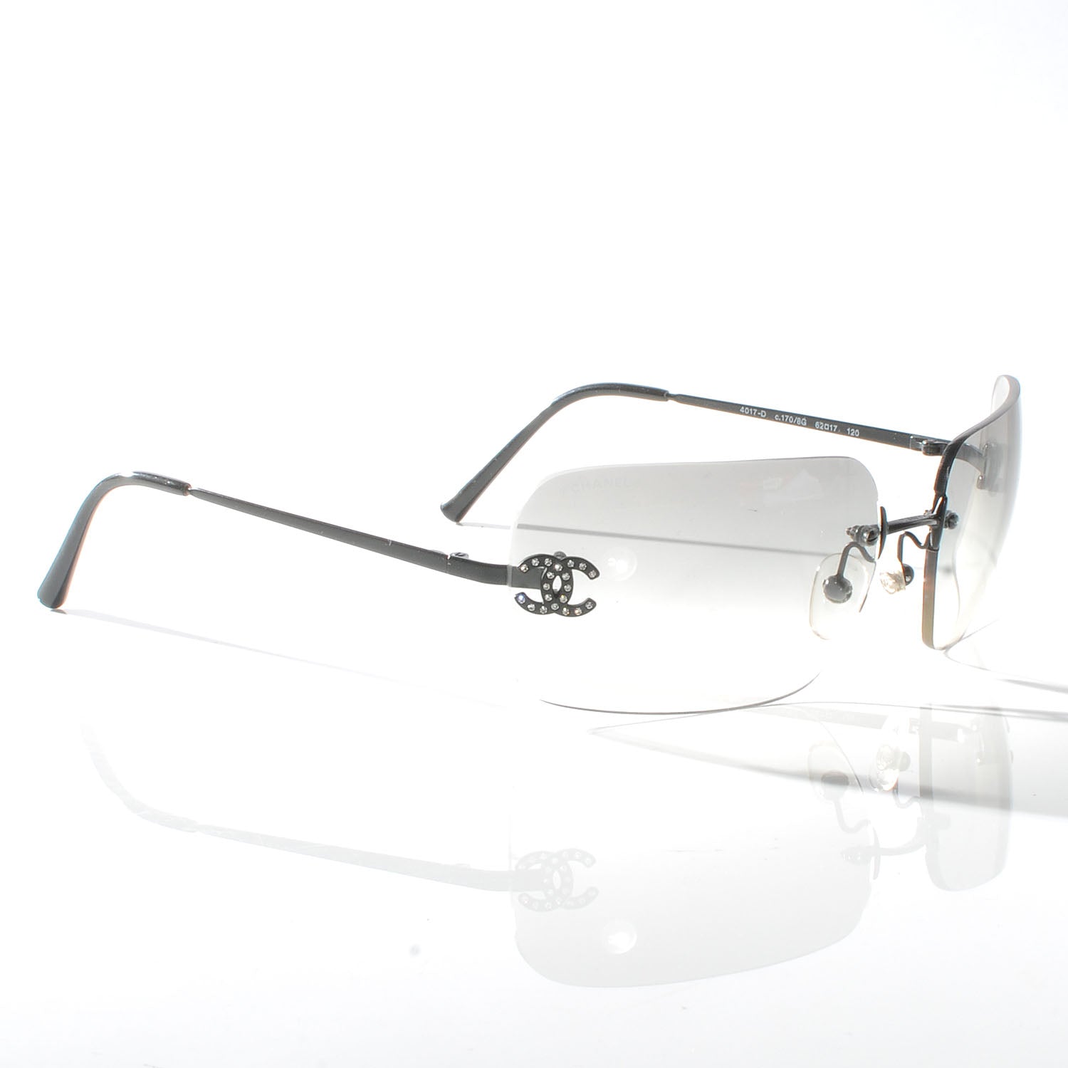 Chanel Metal Crystal CC Logo Sunglasses 4017-D Silver 3 of 5