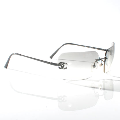 Chanel Metal Crystal CC Logo Sunglasses 4017-D Silver 3 of 5