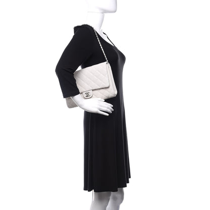 Chanel Caviar Quilted Clutch With Chain Flap White 2 of 11