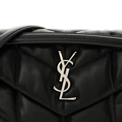Saint Laurent Lambskin Quilted Small Loulou Puffer Monogram Chain Satchel Black 8 of 10