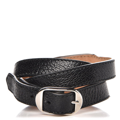 Balenciaga Chevre Hamilton Silver Metallic Edge Hardware Triple Tour M Bracelet Black 3 of 7