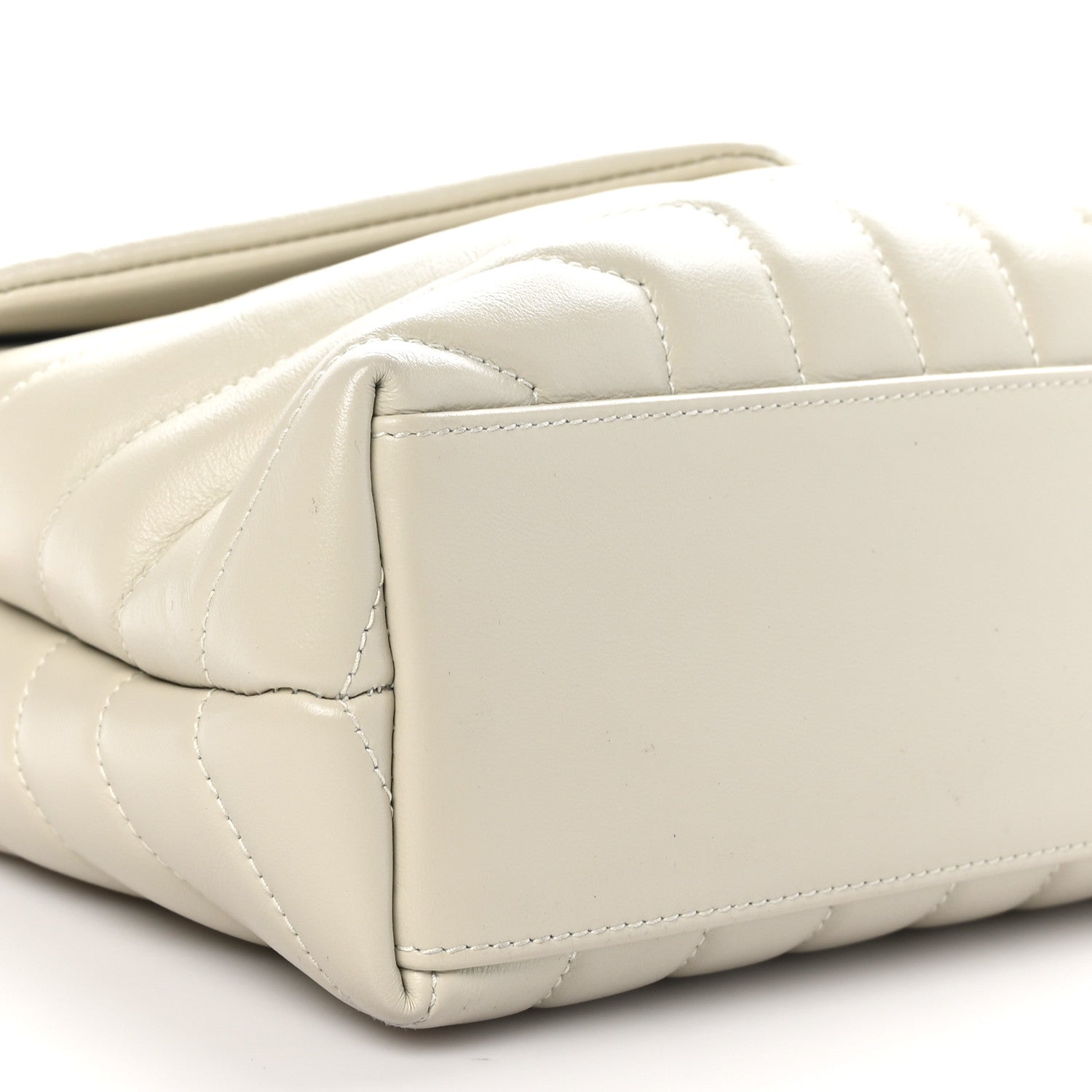 Saint Laurent Calfskin Y Quilted Monogram Small Loulou Chain Satchel Crema Soft 11 of 12