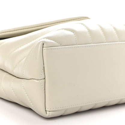 Saint Laurent Calfskin Y Quilted Monogram Small Loulou Chain Satchel Crema Soft 11 of 12