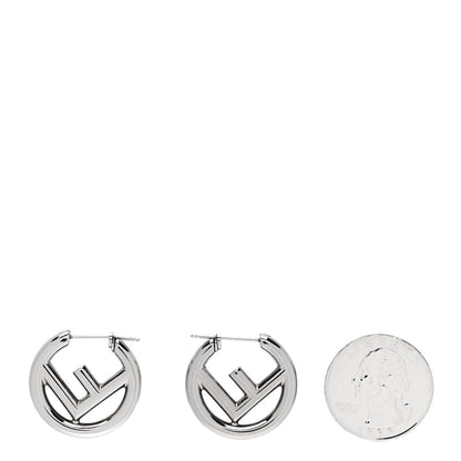 Fendi Metal FF Hoop Earrings Silver 2 of 5