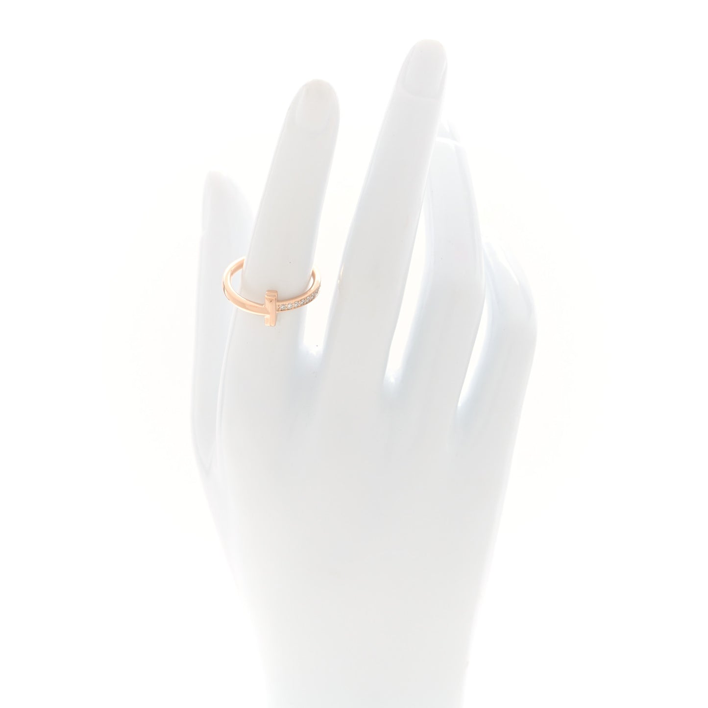 18K Rose Gold Diamond 2.5mm T T1 Ring 54 7
