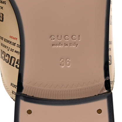 Gucci Calfskin Stamp Print Womens Princetown Slippers 36 Soy Black 8 of 9