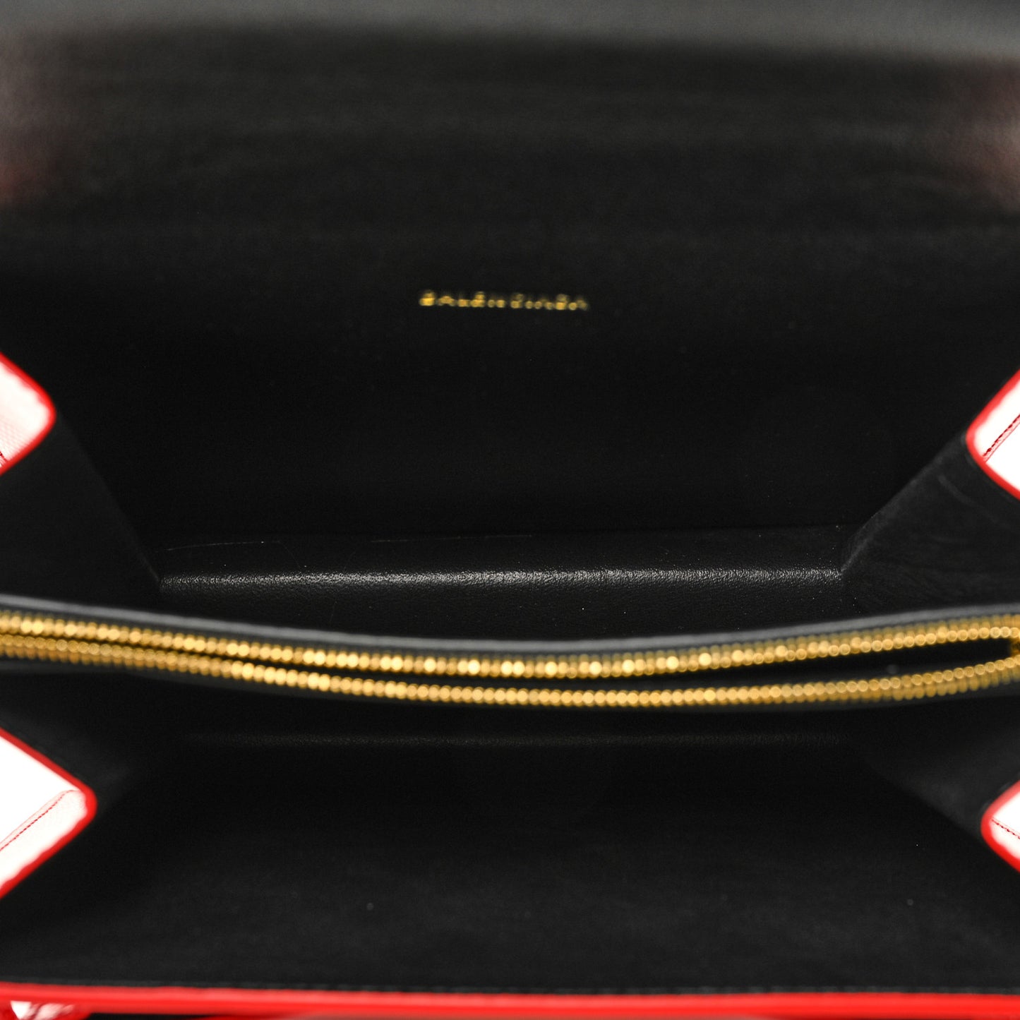 Patent Calfskin Lizard Embossed Sharp S Chain Satchel Vivid Red