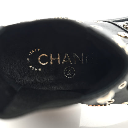 Chanel Lambskin Riveted Cap Toe Short Boots 36 Black 7 of 7
