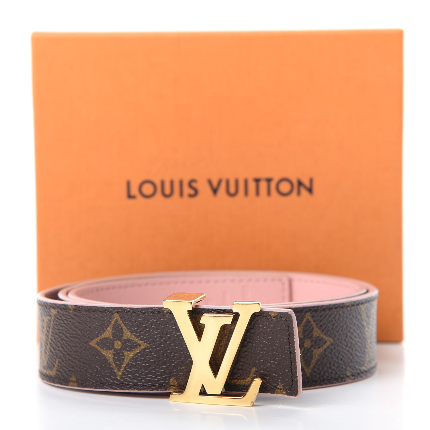 Louis Vuitton Calfskin Monogram 30mm LV Initiales Reversible Belt 80 32 Rose Poudre 7 of 7