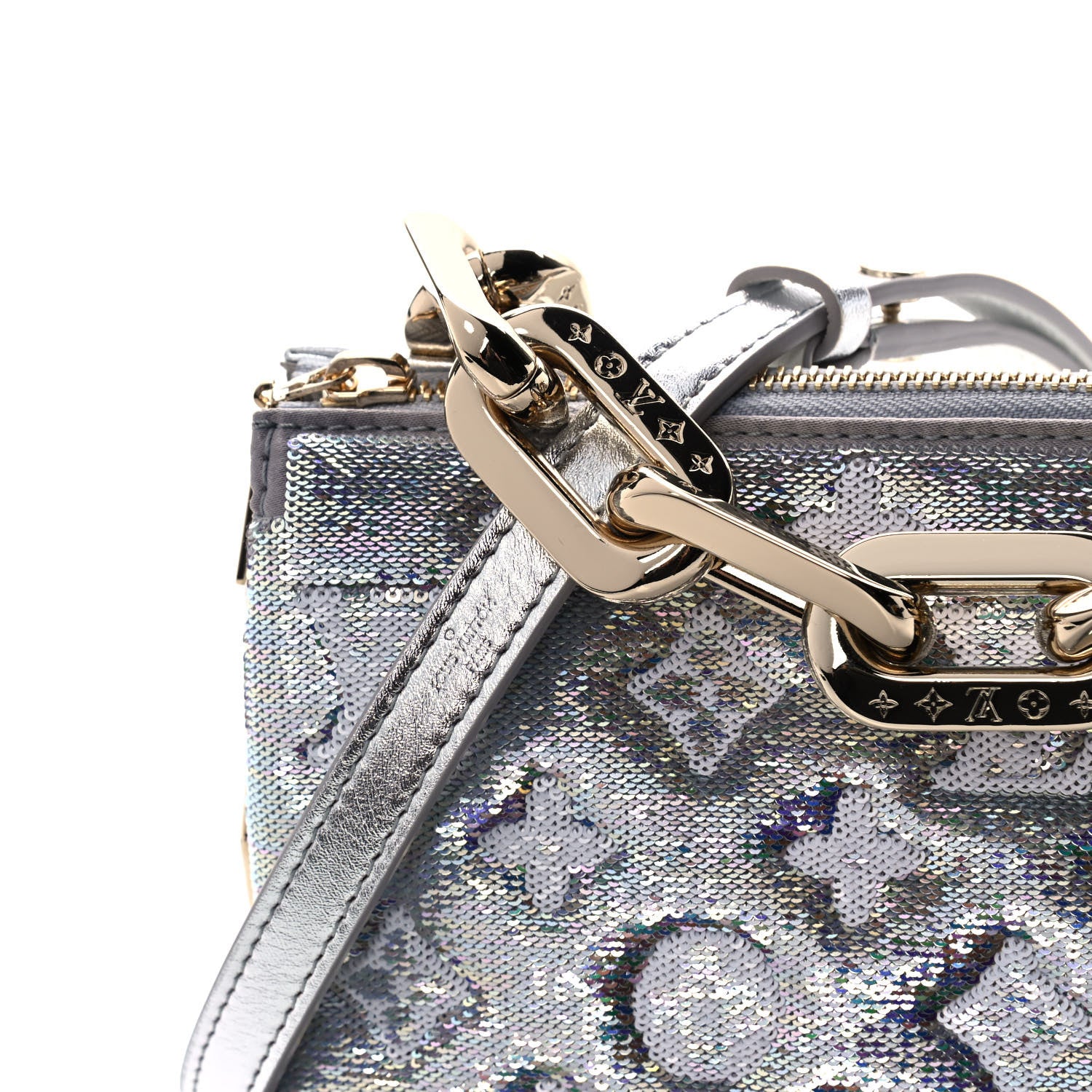 Louis Vuitton Satin Sequin Embroidered Monogram Coussin BB Silver 8 of 11