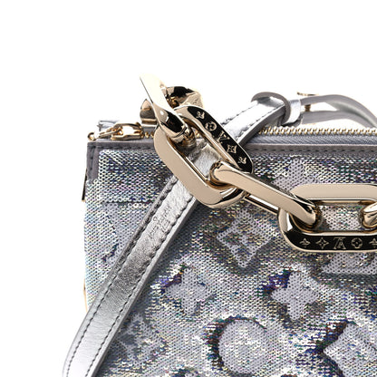 Louis Vuitton Satin Sequin Embroidered Monogram Coussin BB Silver 8 of 11