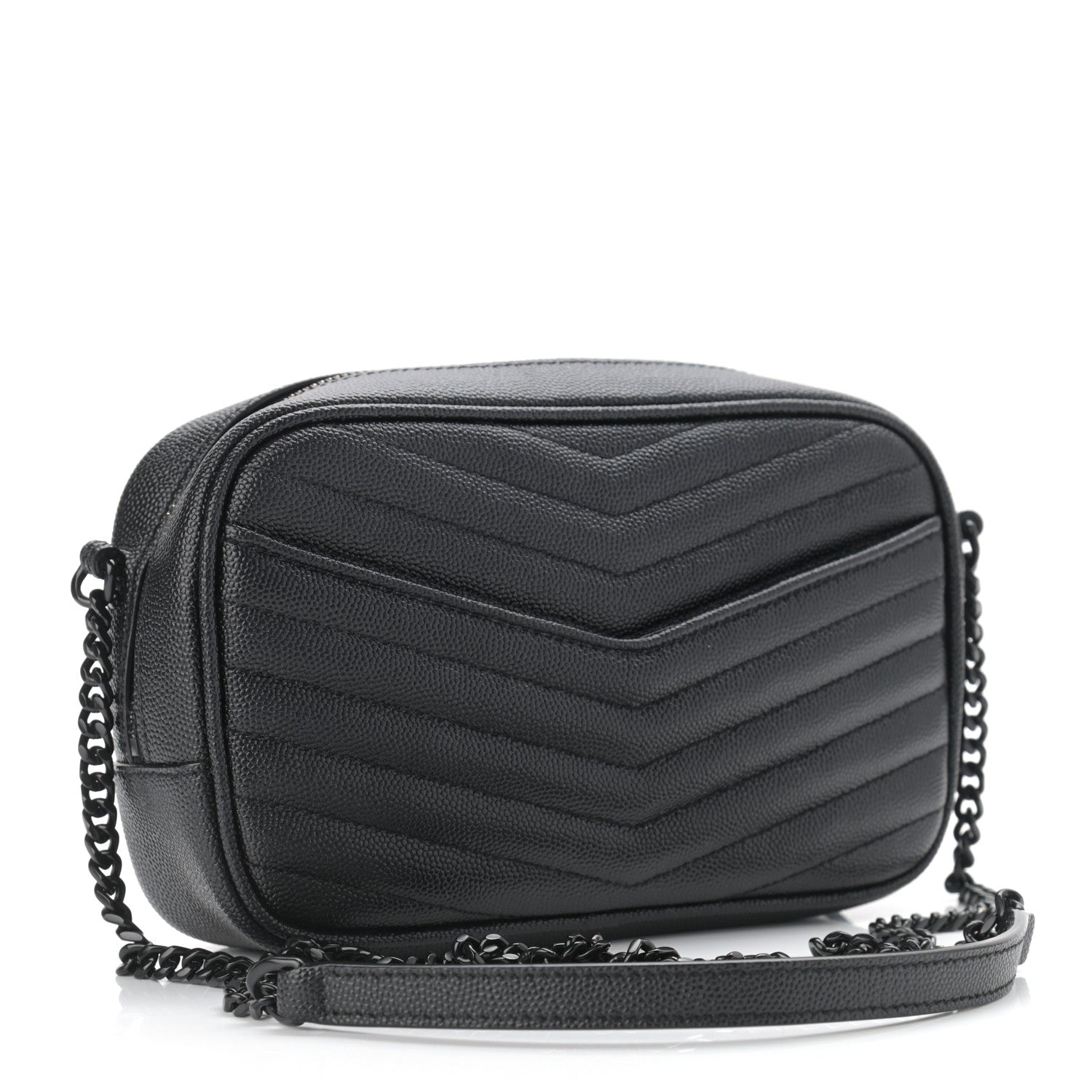 Saint Laurent Grain De Poudre Matelasse Monogram Mini Lou Camera Bag Black 3 of 10
