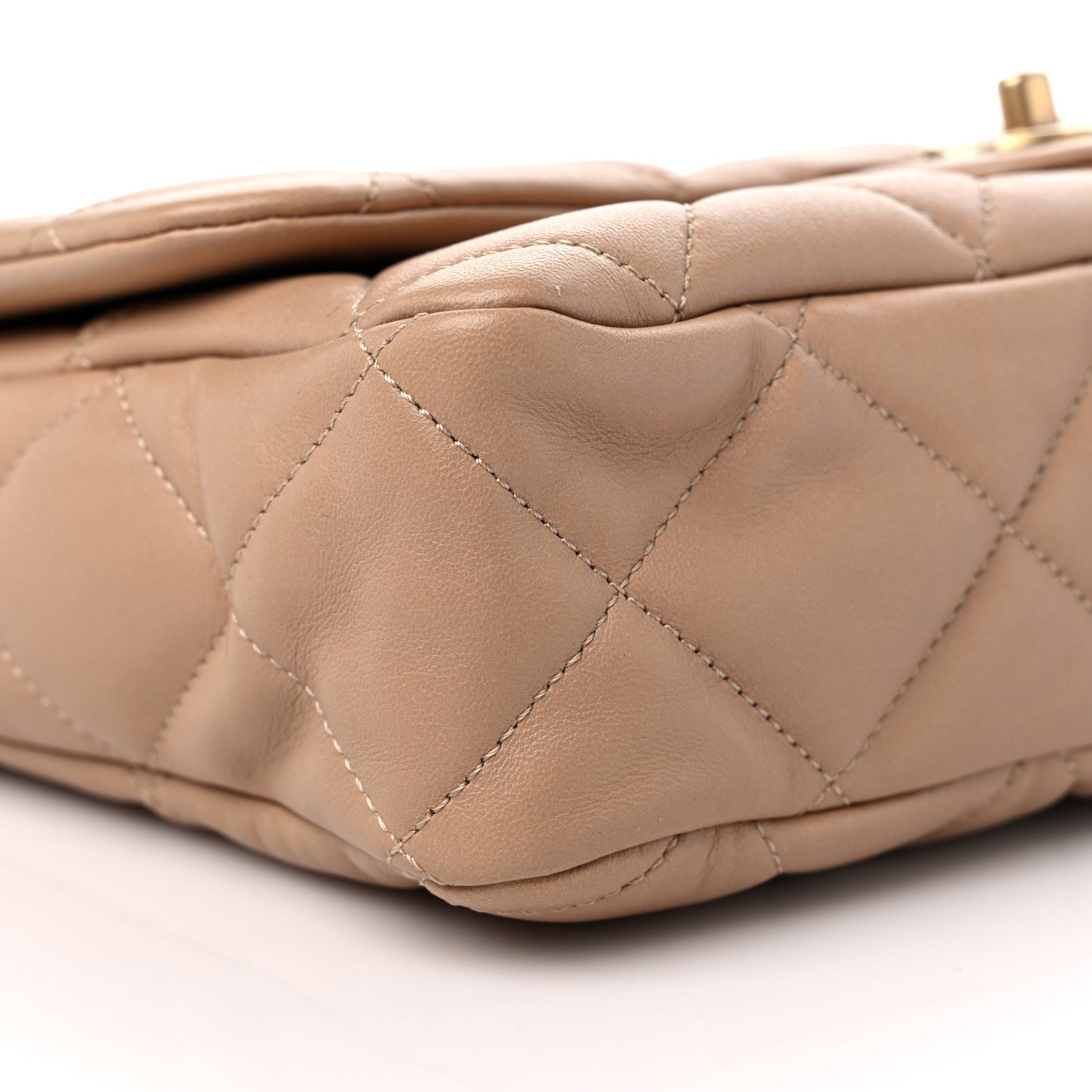 Lambskin Quilted Large CC Funky Town Flap Beige