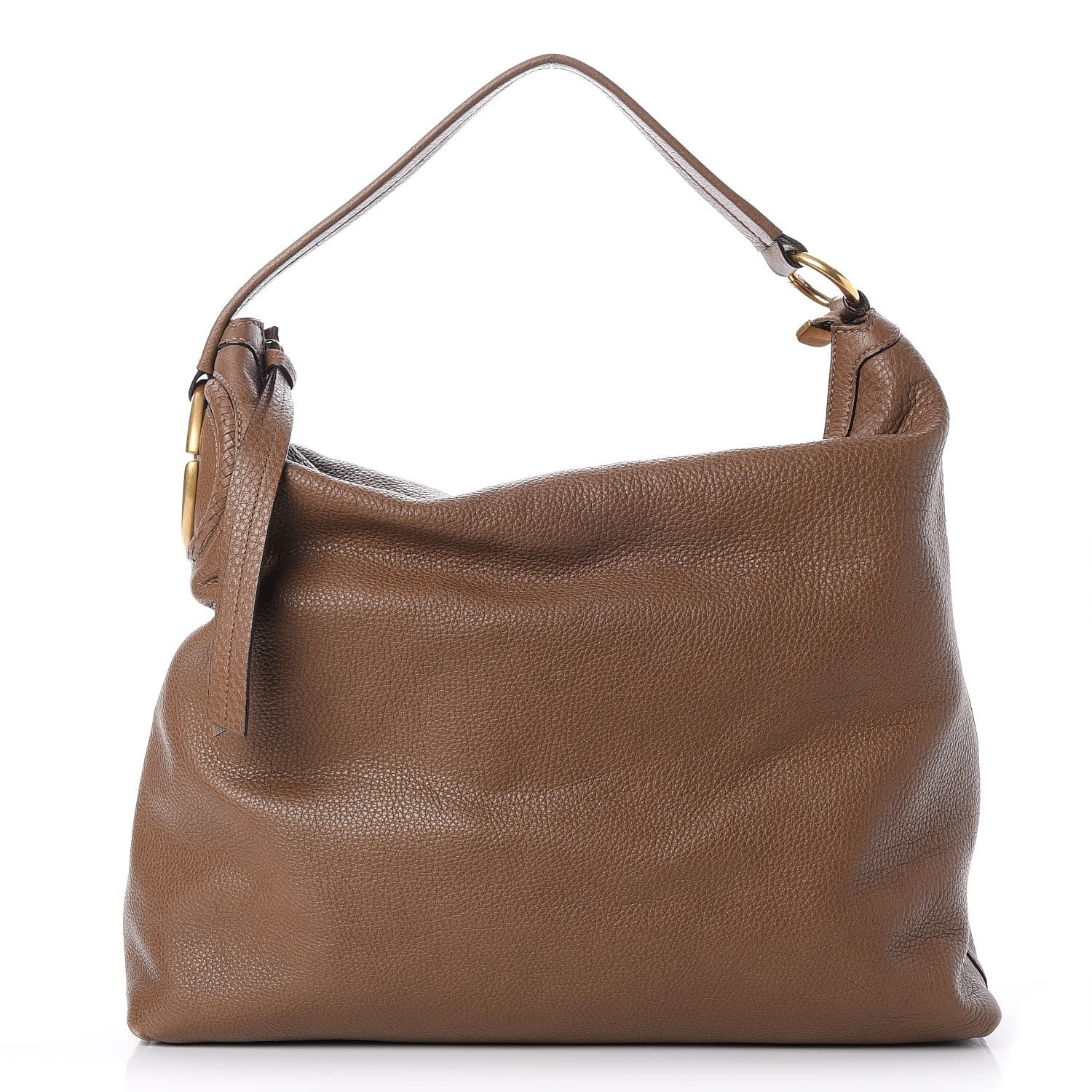 Gucci Pebbled Calfskin Twill Hobo Brown 1 of 9