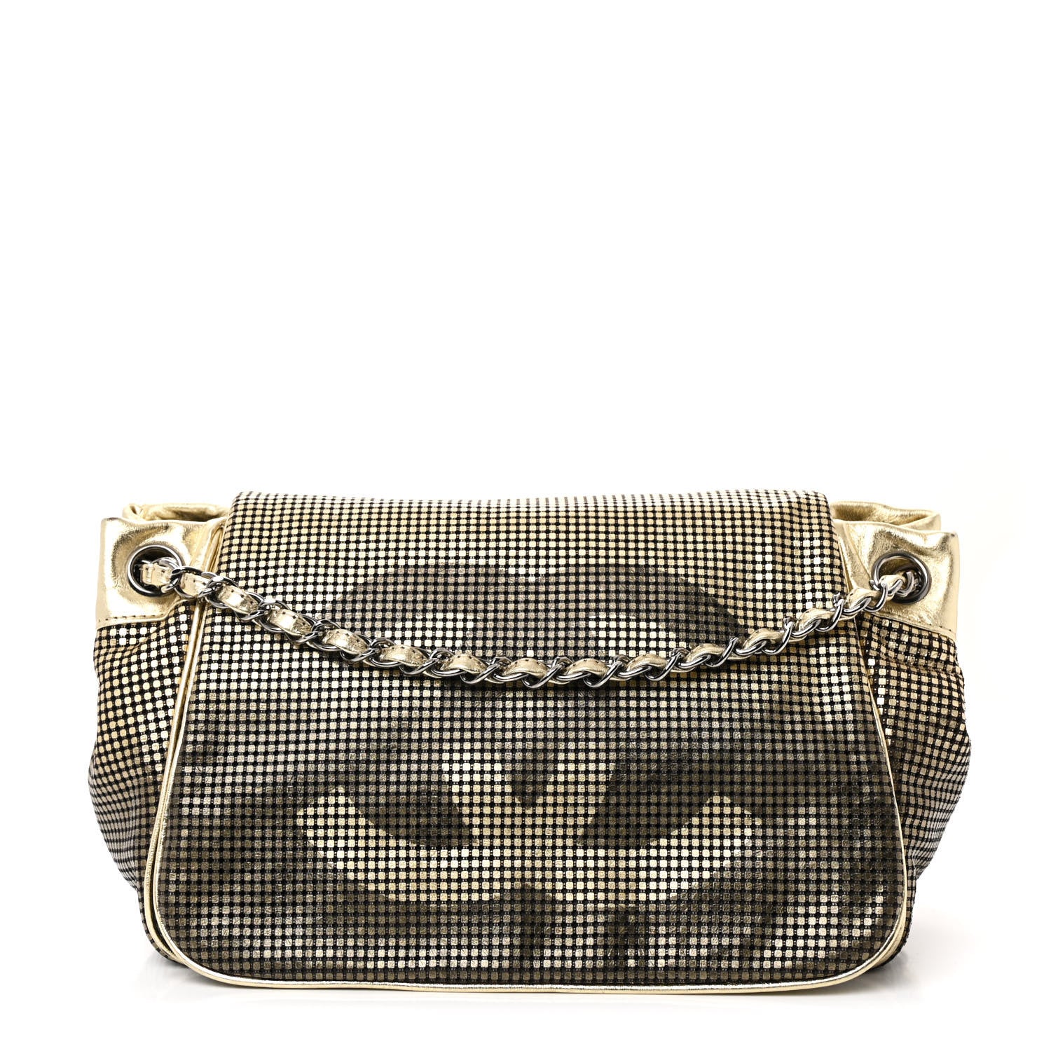 Chanel Metallic Lambskin Perforated Hollywood Accordion Flap Bag Gold 1 of 12
