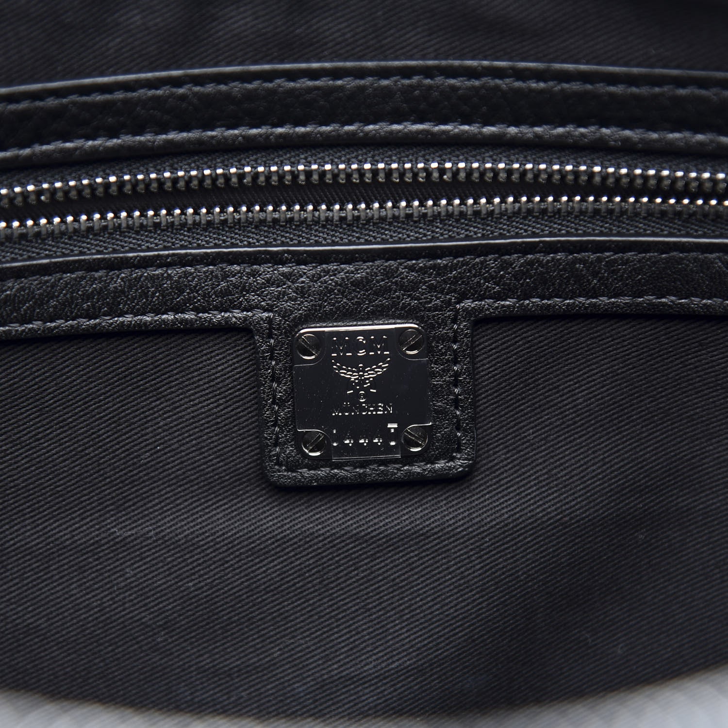 MCM Calfskin Ottomar Monogram Medium Klara Shopper Tote Black 6 of 10