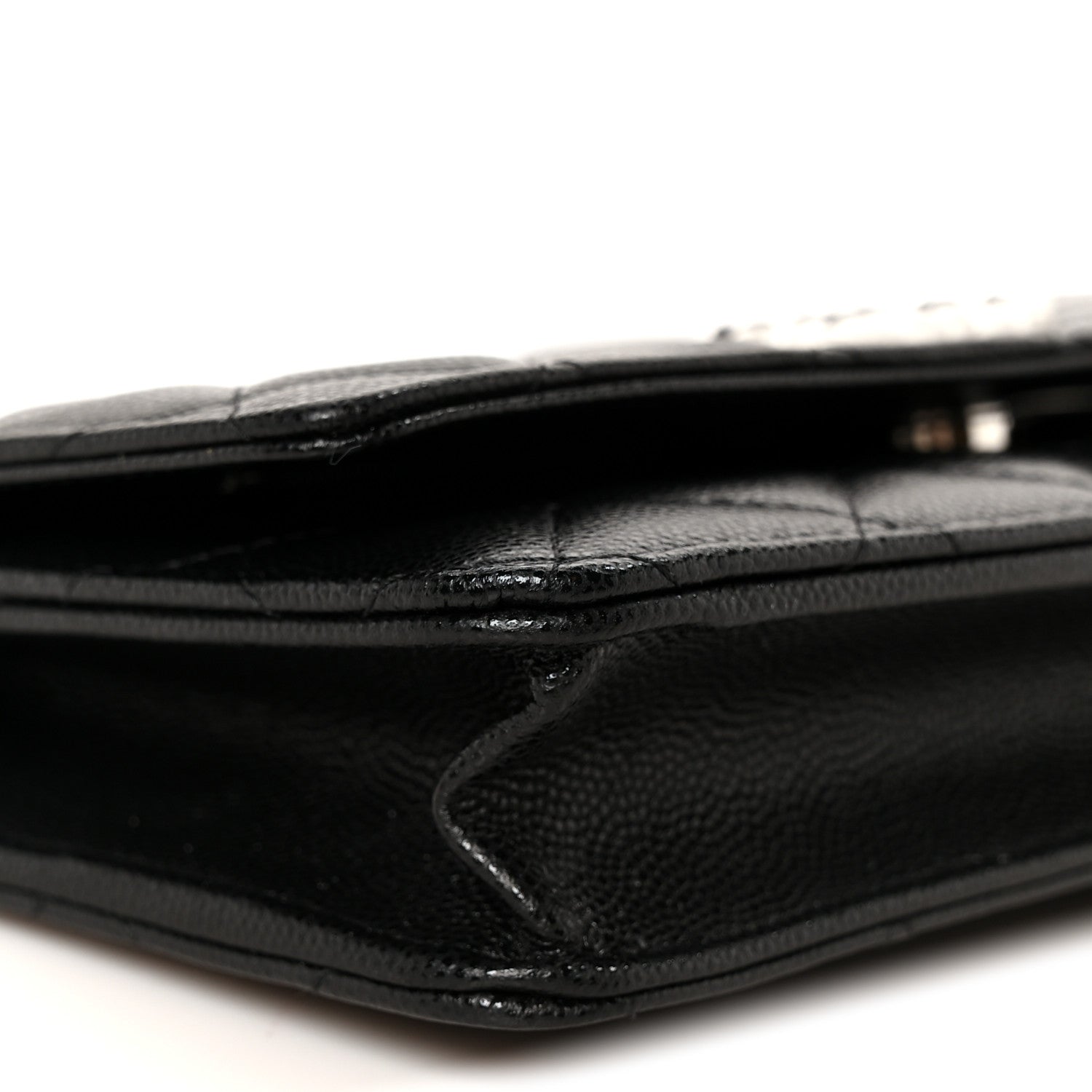 Chanel Caviar Quilted Chanel 19 Wallet On Chain WOC Black White 10 of 12