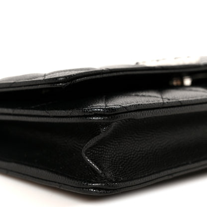 Chanel Caviar Quilted Chanel 19 Wallet On Chain WOC Black White 10 of 12