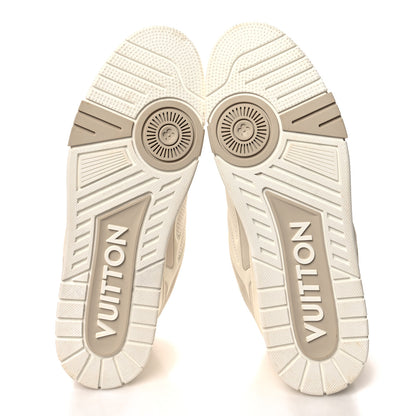 Louis Vuitton Mens LV Calfskin Mesh Skate Sneaker 12 Beige White 5 of 8