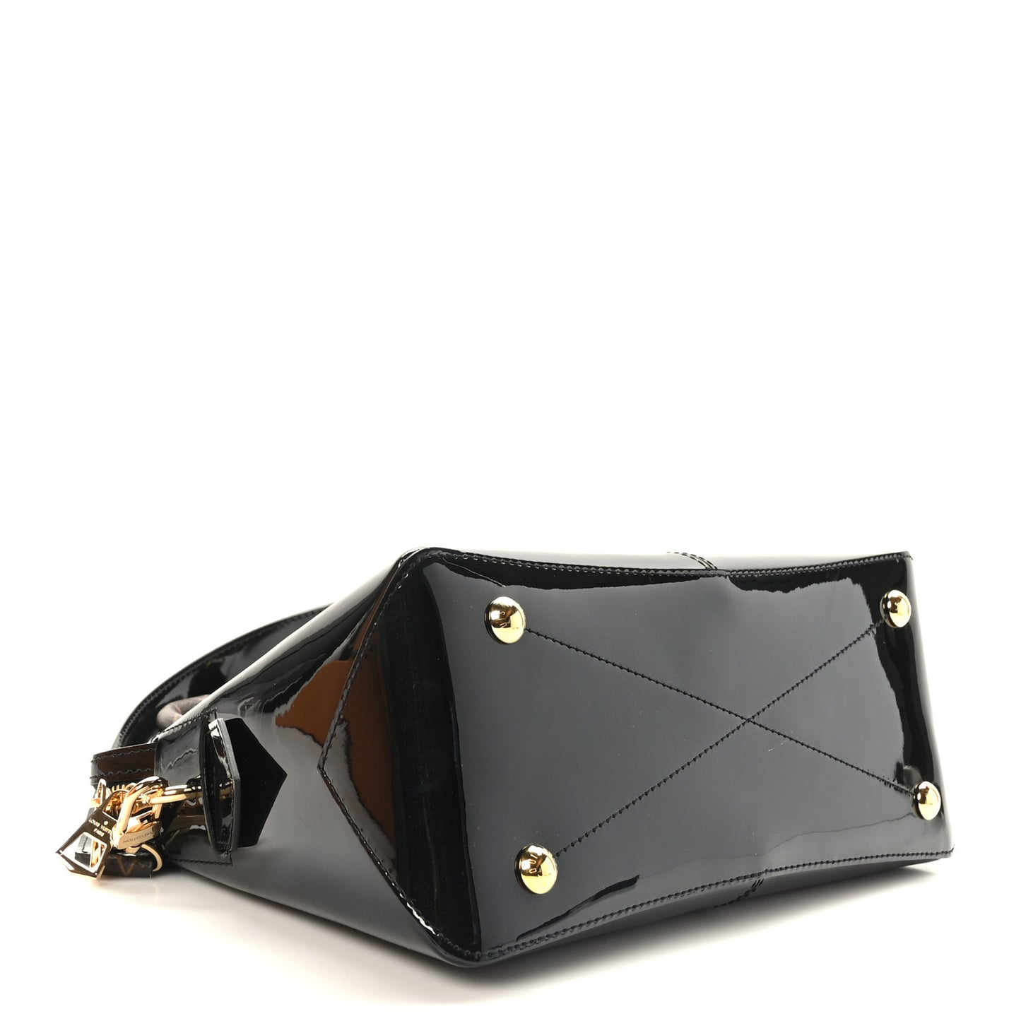 Patent Calfskin Miroir Tote Black