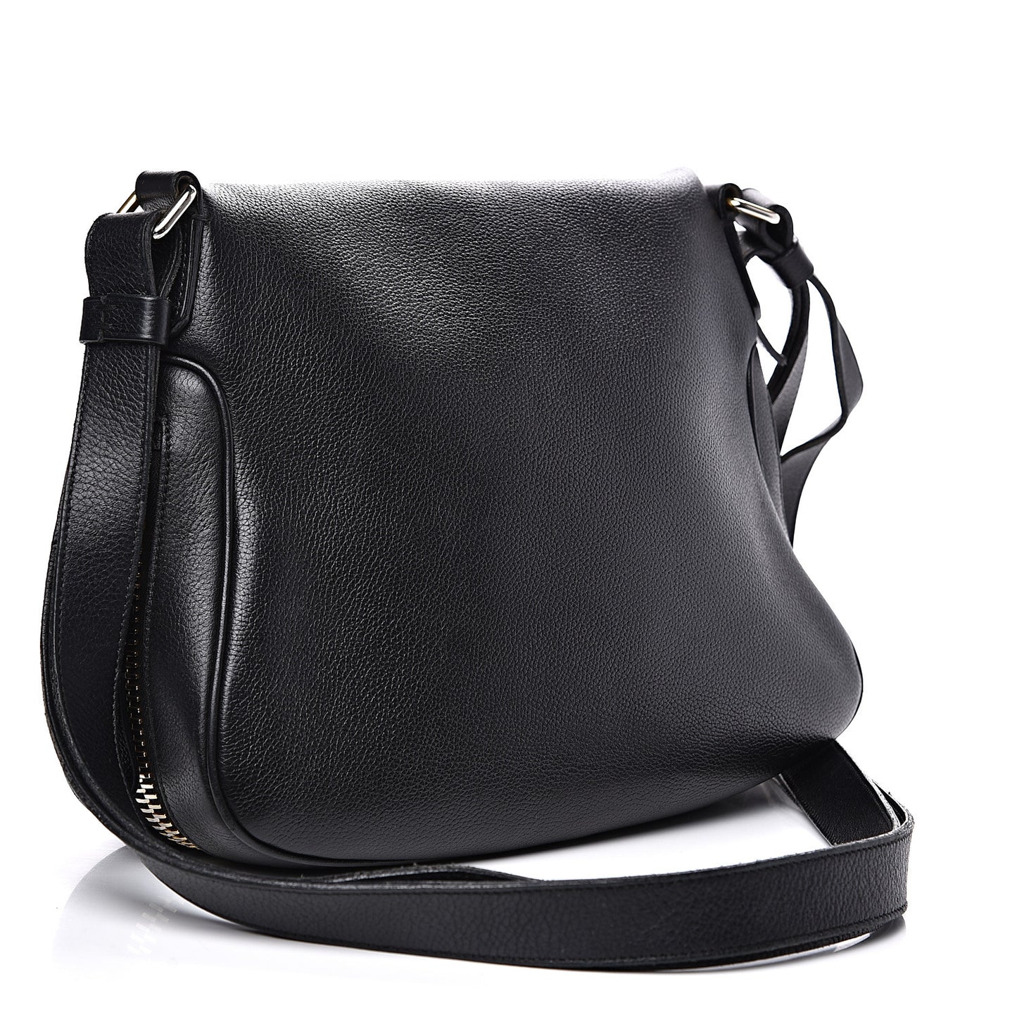 Grained Calfskin Medium Jennifer Crossbody Bag Black