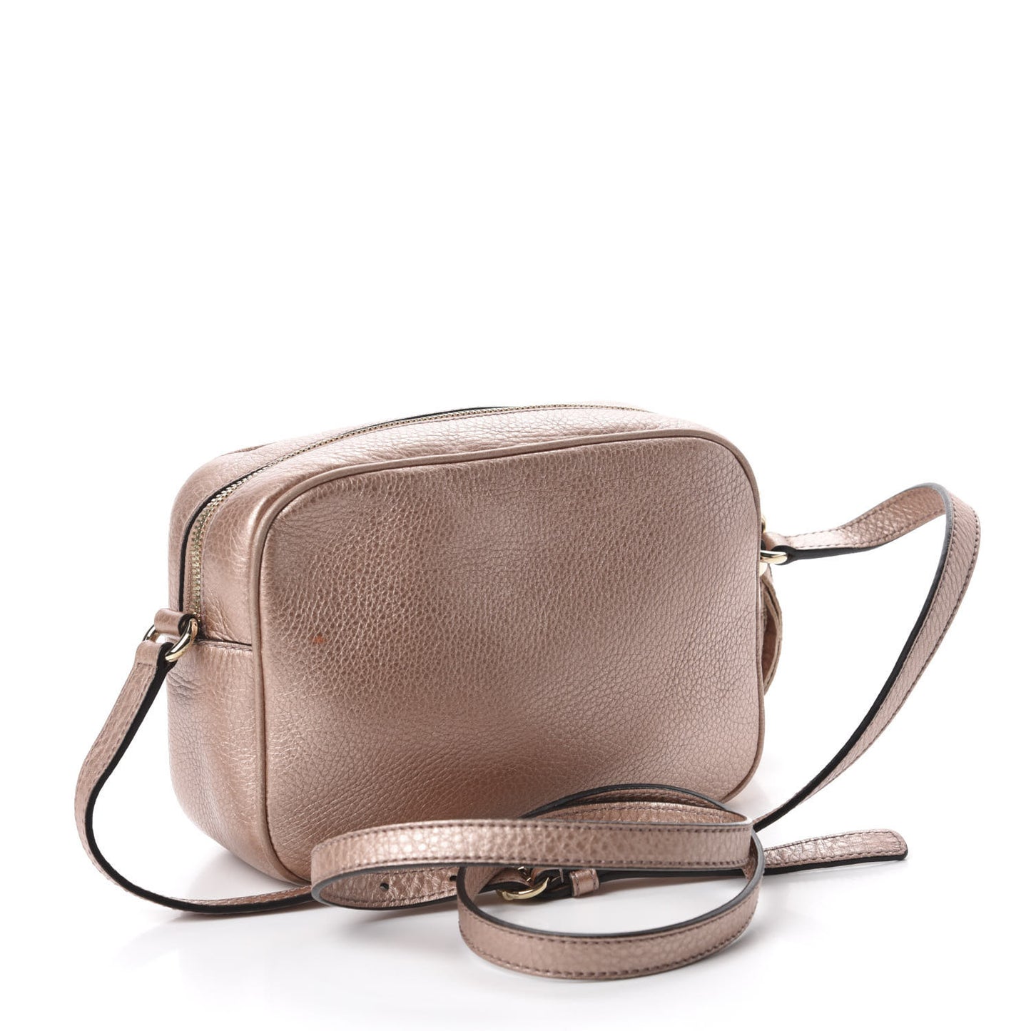 Metallic Pebbled Calfskin Small Soho Disco Bag Pink