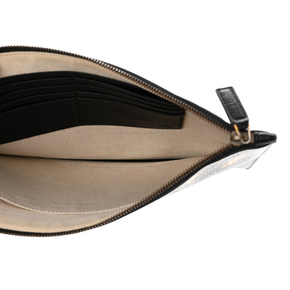 Gucci Dollar Calfskin Boar Effect Bee Star Zip Wristlet Pouch Black 7 of 8