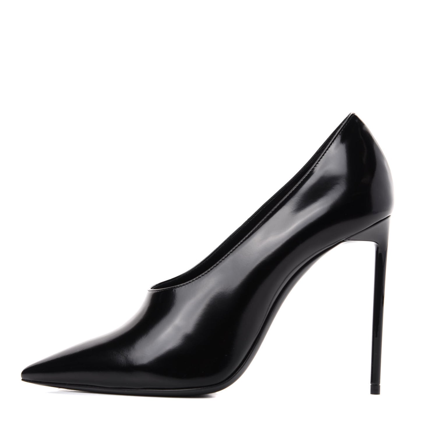 Patent Calfskin Teddy High Vamp 105 Pumps 38.5 Black
