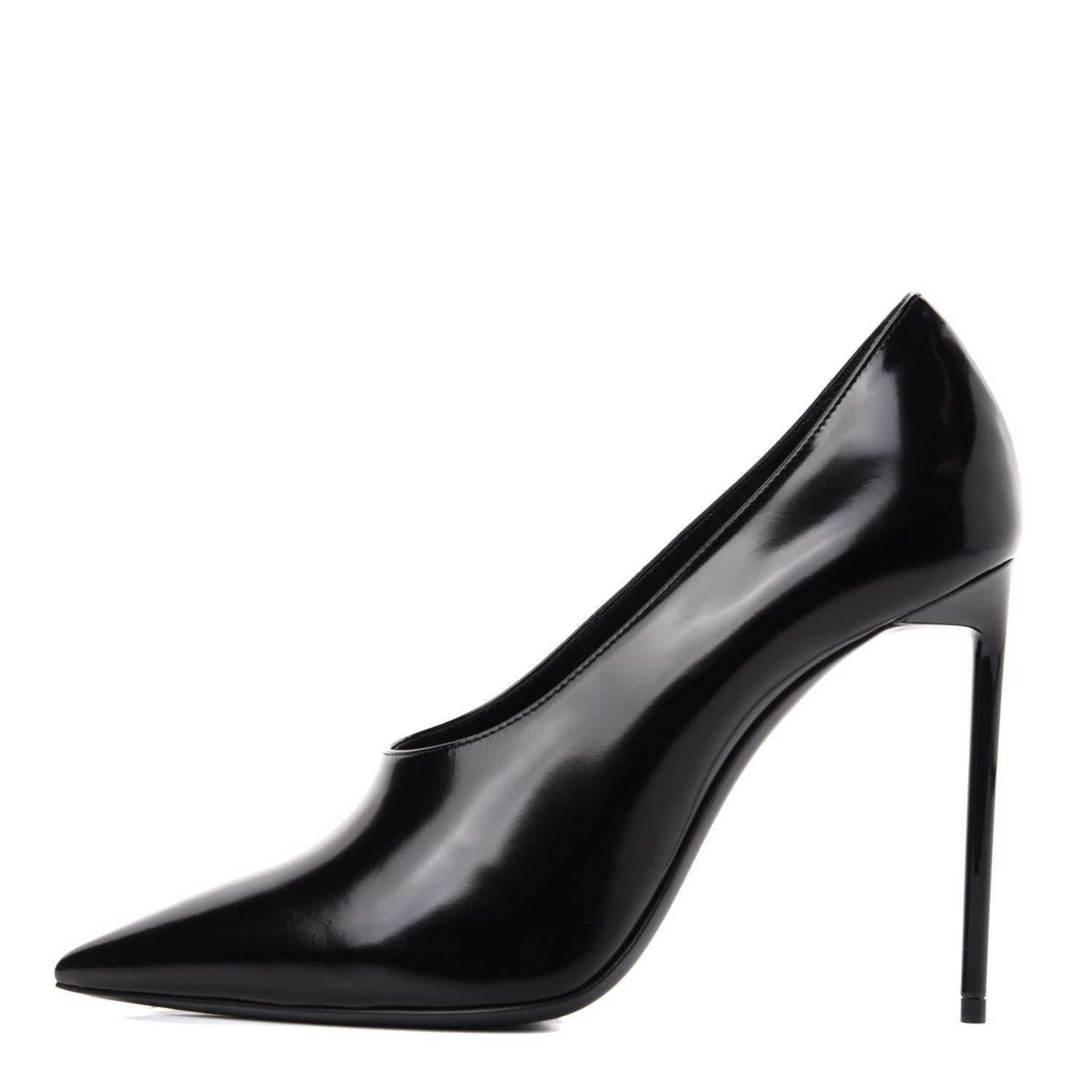 Saint Laurent Patent Calfskin Teddy High Vamp 105 Pumps 38.5 Black 1 of 11