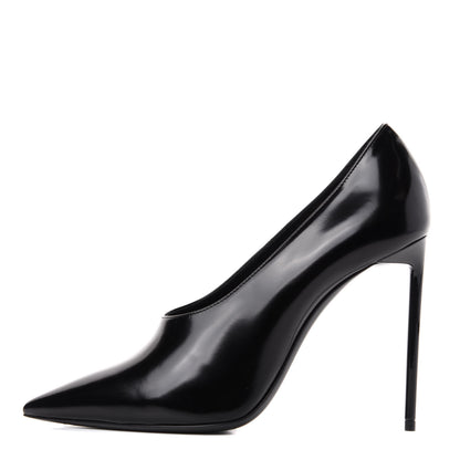 Saint Laurent Patent Calfskin Teddy High Vamp 105 Pumps 38.5 Black 1 of 11