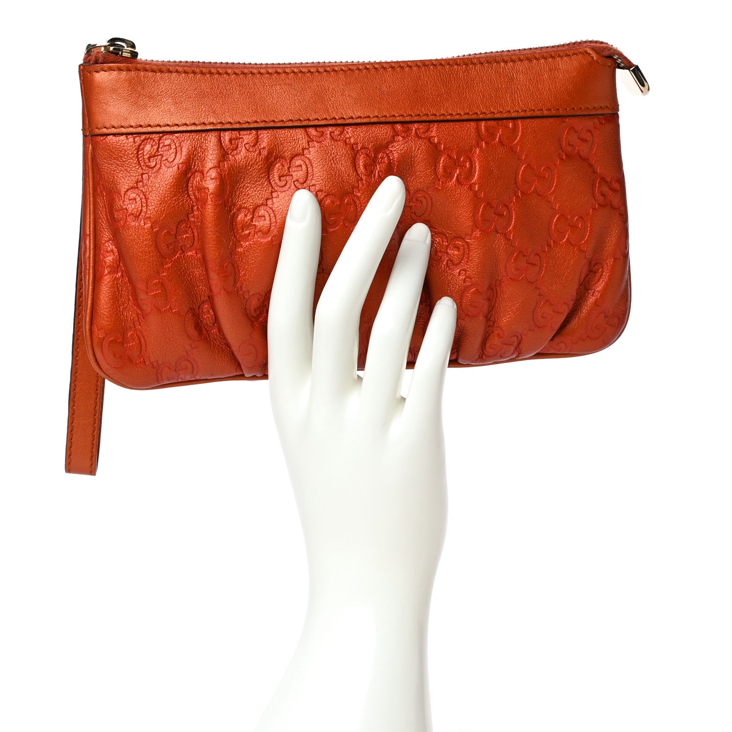 Gucci Guccissima Heart Wristlet Orange 2 of 16