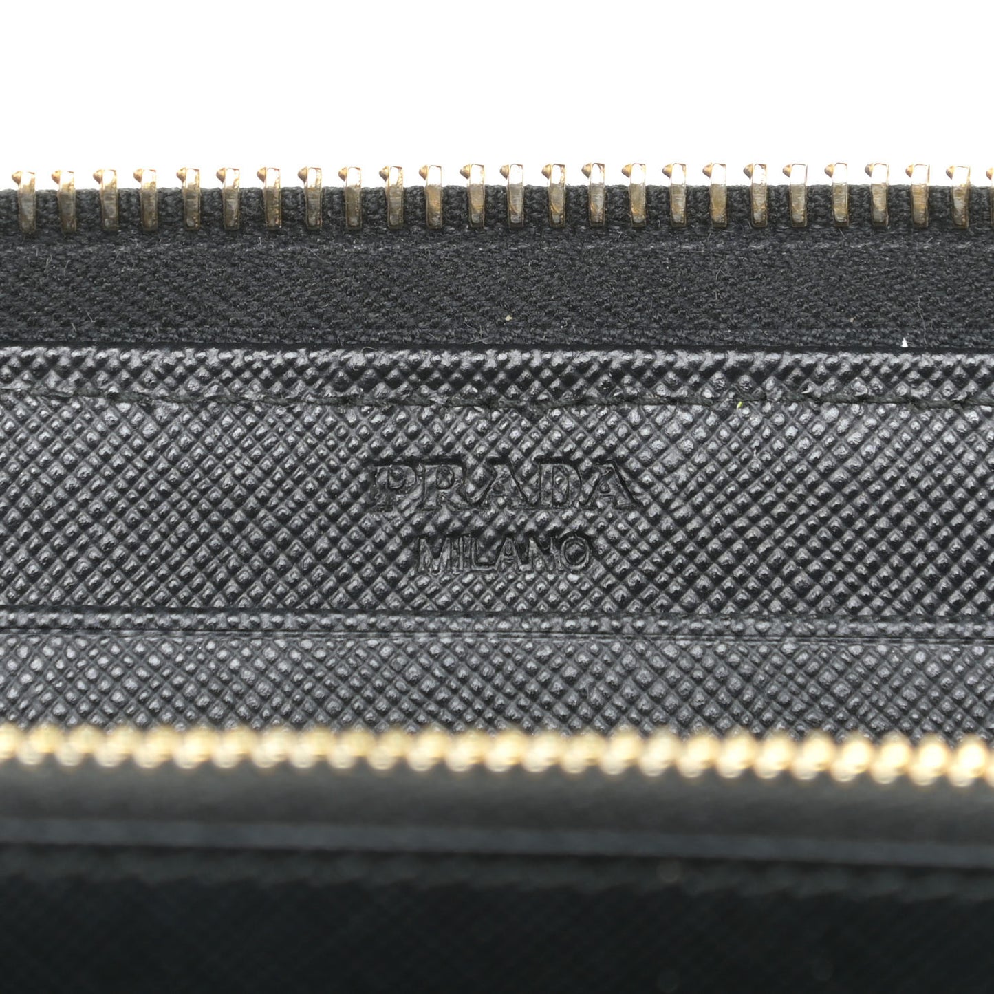 Saffiano Triangle Zip Around Wallet Black